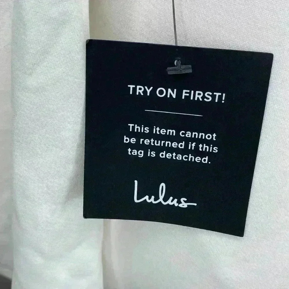 Lulus Double Flair White Long Sleeve Bodycon Dress NWT New Size Medium - Picture 10 of 14